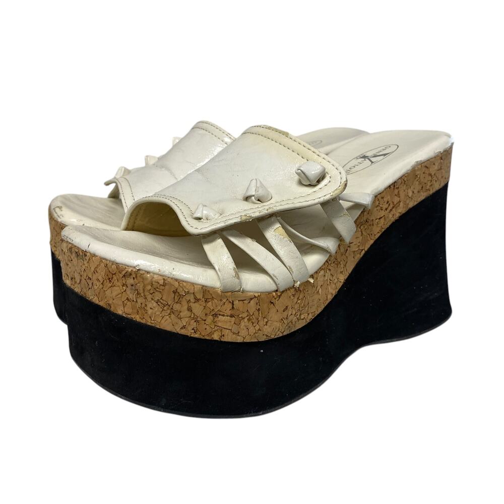 Vintage Y Generation USA Womens Size 6 White Platform Sandals